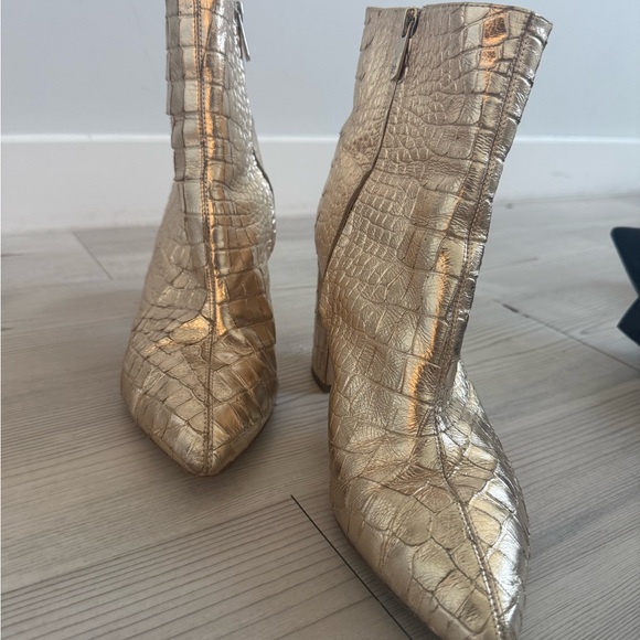 Sam Edelman Shoes - Sam Edelman Metallic Gold Ankle Booties